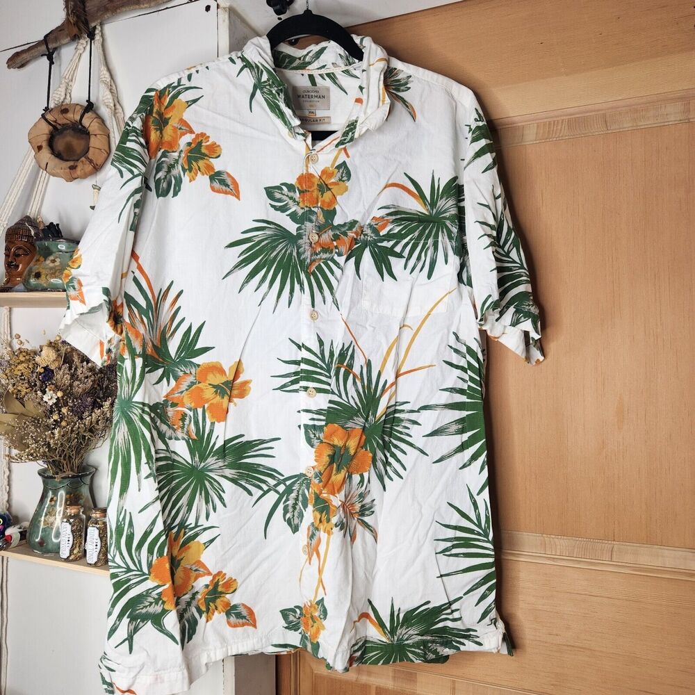 Quicksilver waterman collection mens Hawaiian shirt XXL